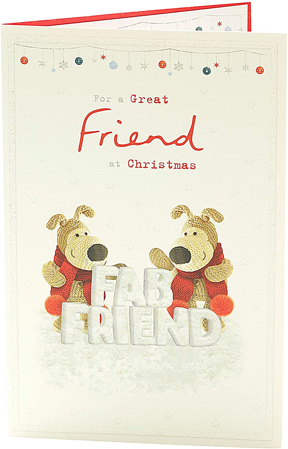 For A Great Friend Boofles Holding Fab Friend Letters Design Christmas Card