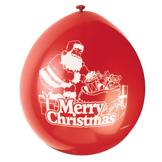 Pack of 10 Santa 9" Latex Balloons