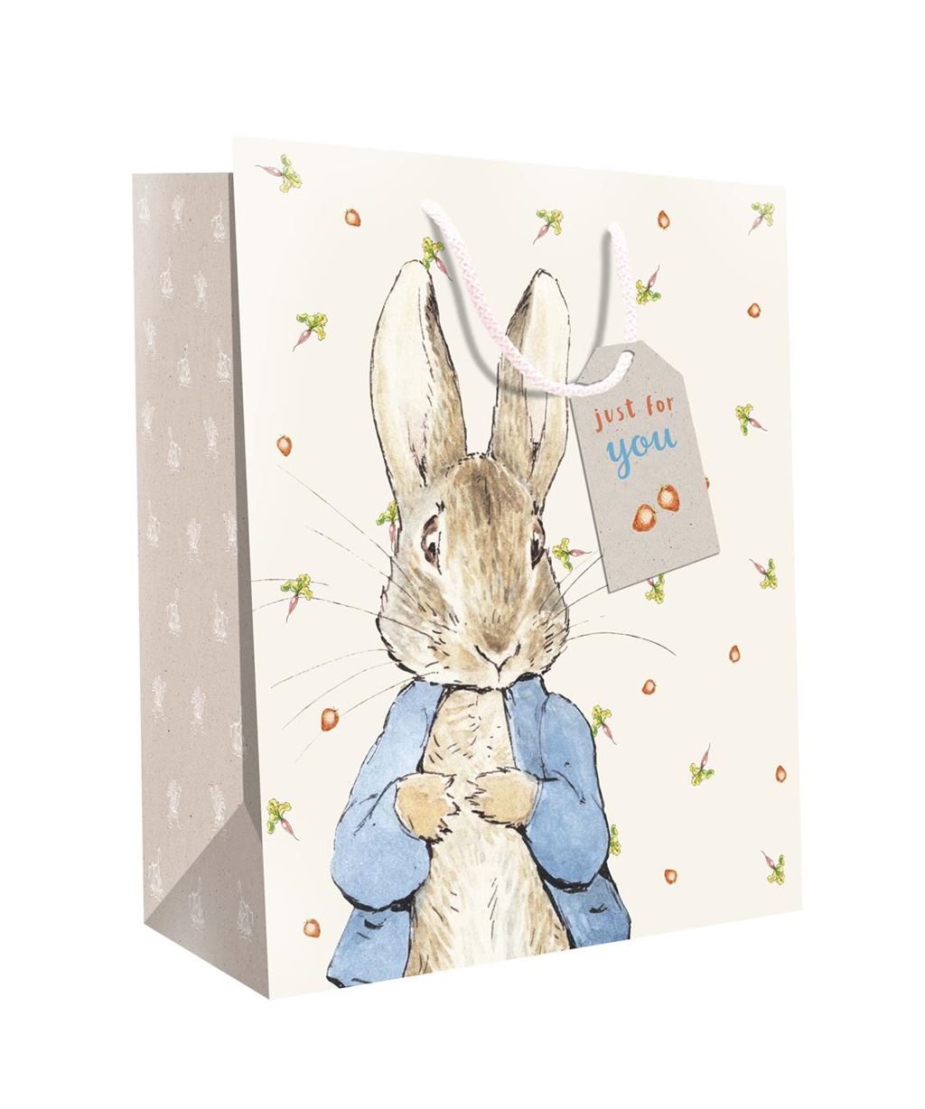 Cute Peter Rabbit Design Large Multi-Occasion Gift Bag for Kids Birthdays, Christening