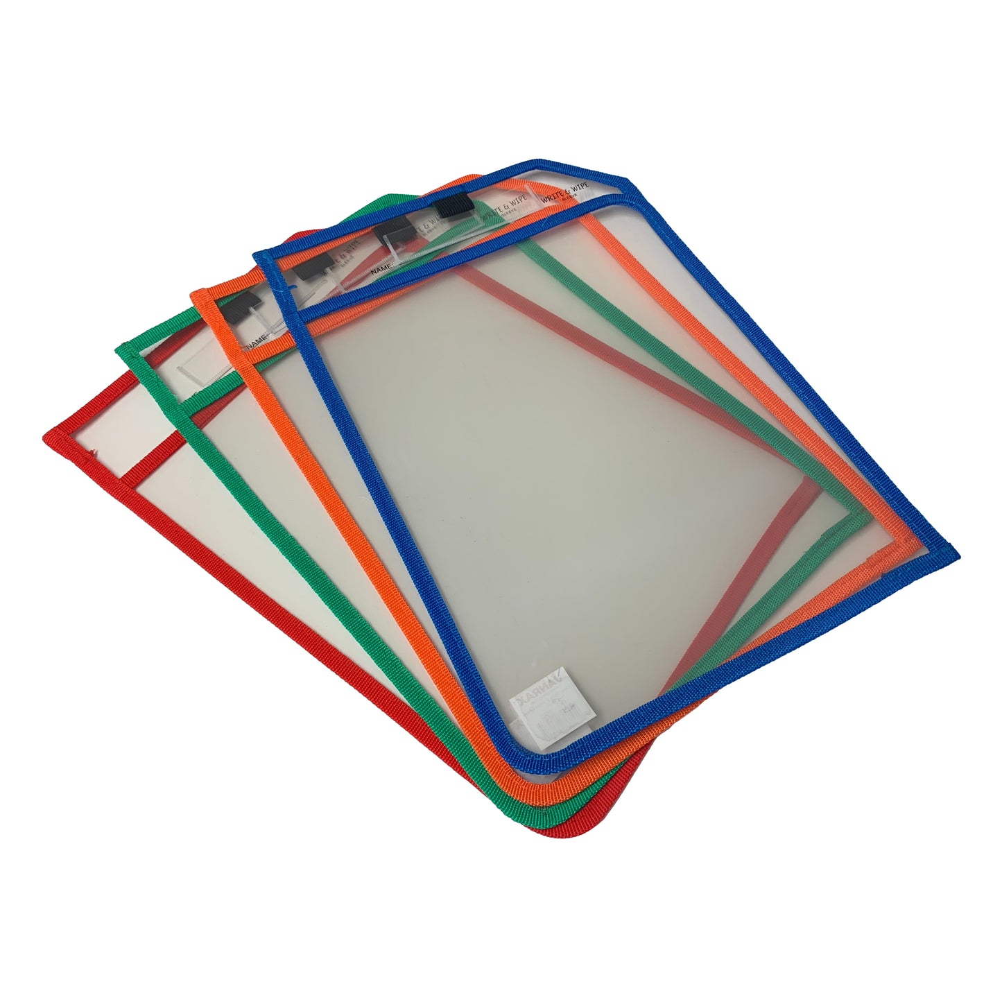 Green Edge Clear Dry Erase Write and Wipe Reusable Sleeve Pocket