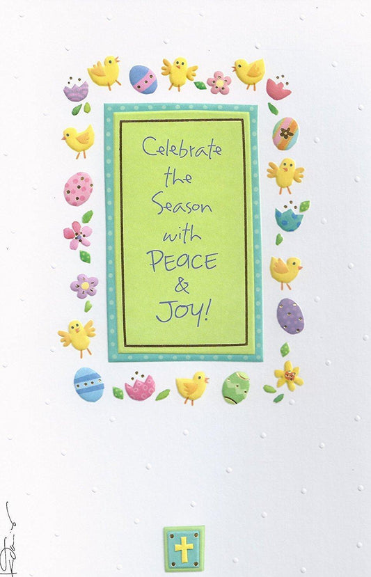 Celebrate The Season with Peace & Joy ! Nice Verse Happy Easter Greeting card