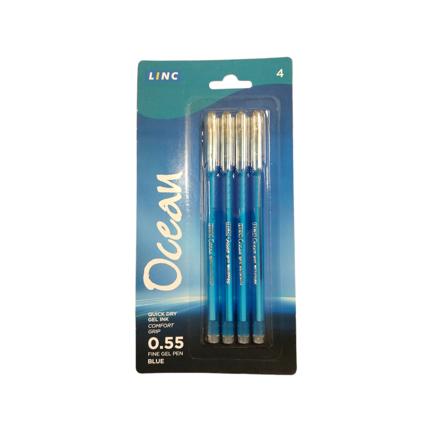 Pack of 4 Linc Ocean Fine Blue Gel Pens