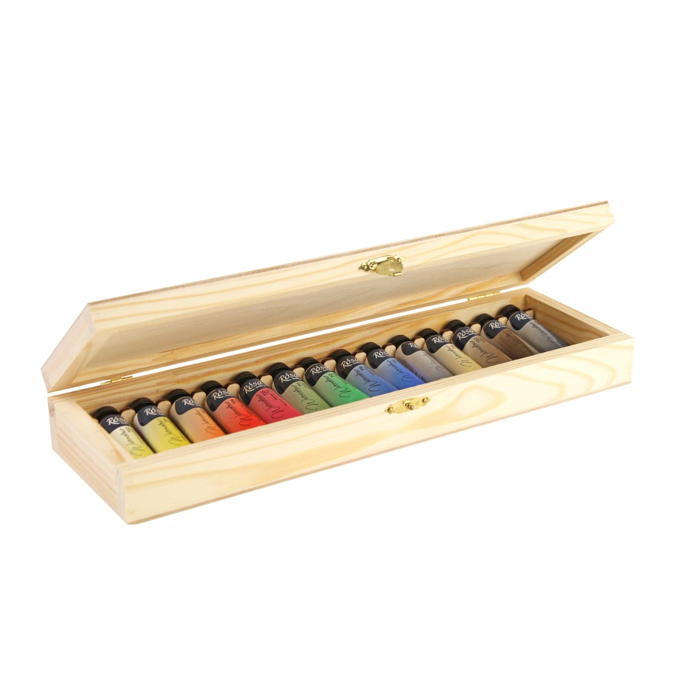 Set of 14 10ml Classic Watercolour Tubes in Wooden Case by Rosa Gallery