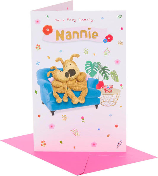 Big Boofle And Little Boofle Sat On A Sofa Nannie Mother's Day Card