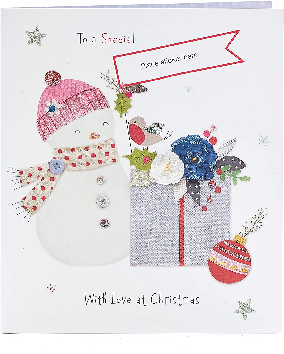 To A Special Nan Personalised Name With Sticker Christmas Card 