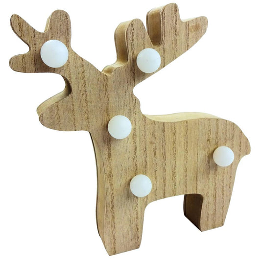 20x20x3Cm Wooden Stag Christmas LED Decoration