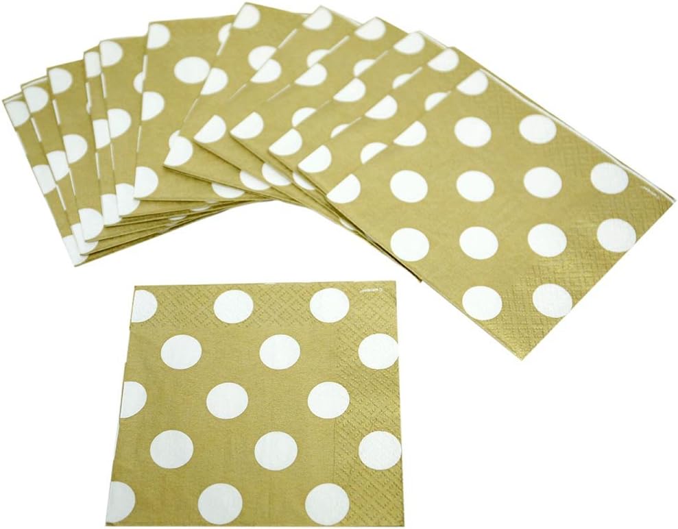 Pack of 16 Gold Dots Beverage Napkins