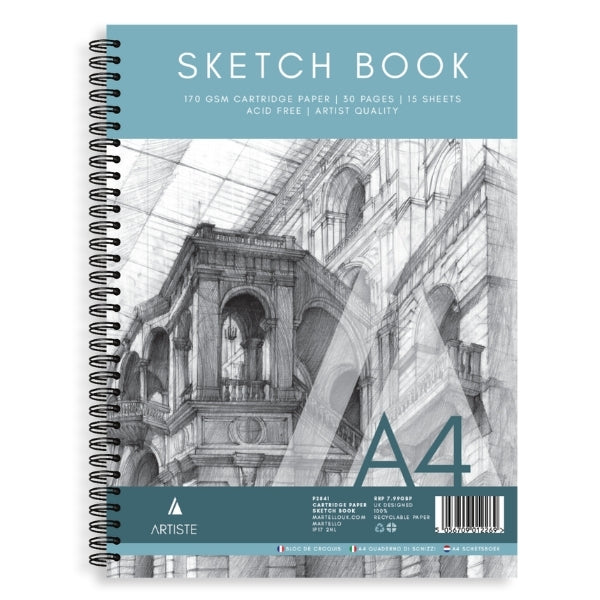 Single A4 Portrait OR Landscape Spiral Bound Artist Sketch Book