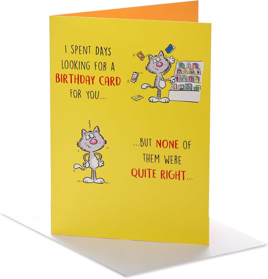 Funny Cheeky Cat Design Giggles Birthday Card