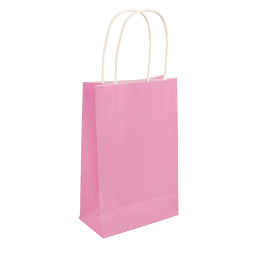 Pack of 6 Baby Pink Paper Bags with Handle