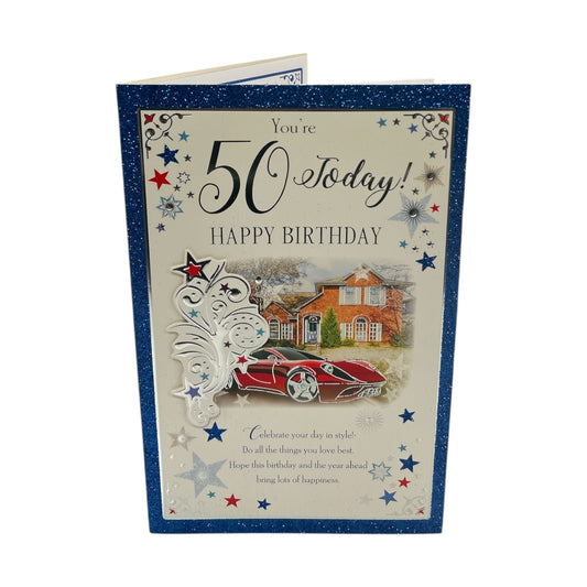 Age 50 Sport Car Design Sentimental Birthday Card