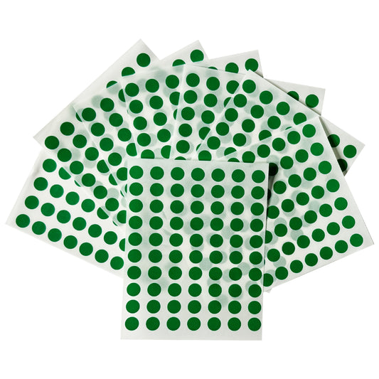 Pack of 5600 Green 8mm Round Labels - Stickers