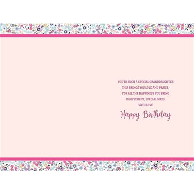 Unicorn Design Granddaughter Birthday Card