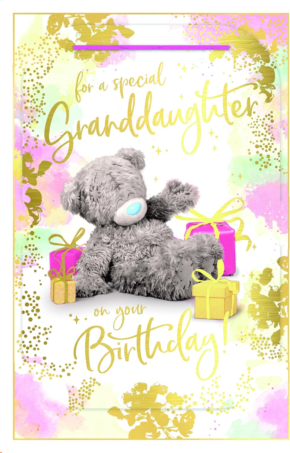 Bear Sitting With Gifts Granddaughter Birthday Card