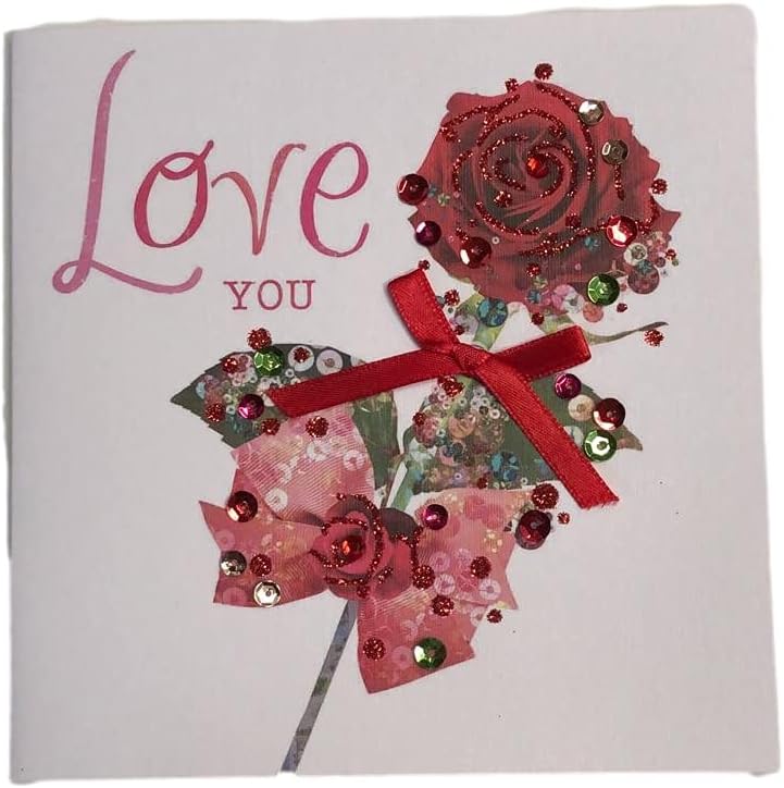 Love You Luxury Rose Hand Finished Valentine's Day Card