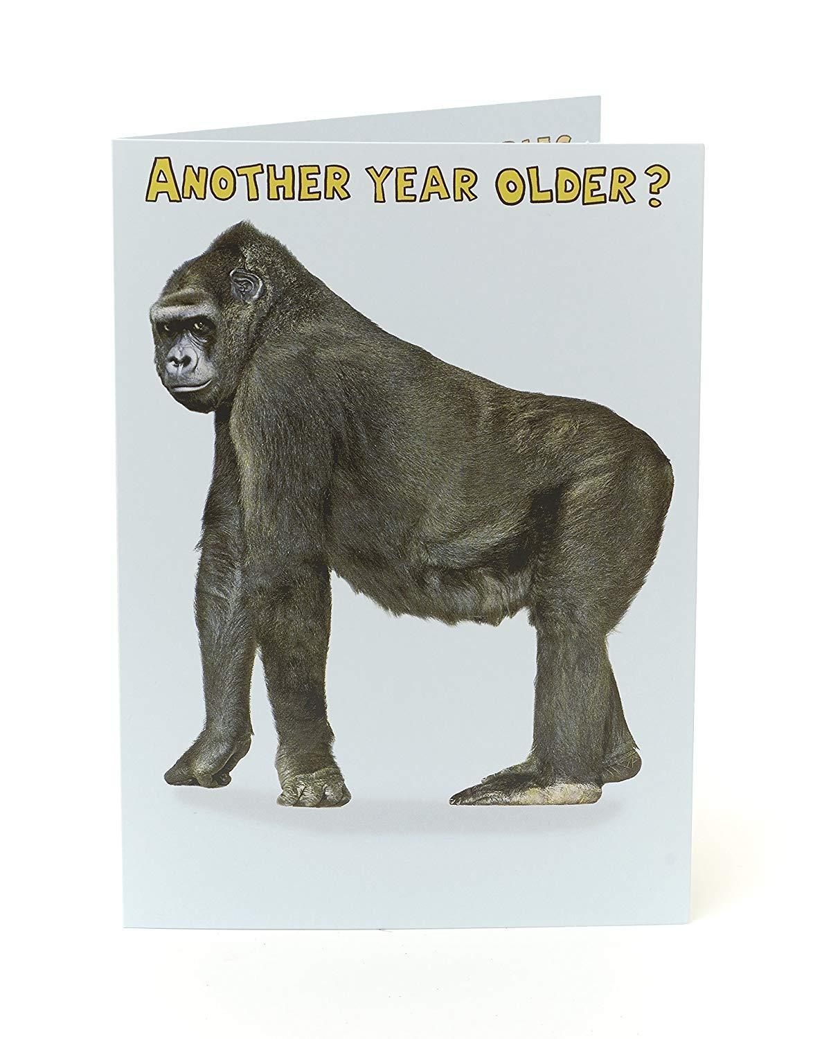 Funny Humorous Monkey Birthday Card Another Year Older?