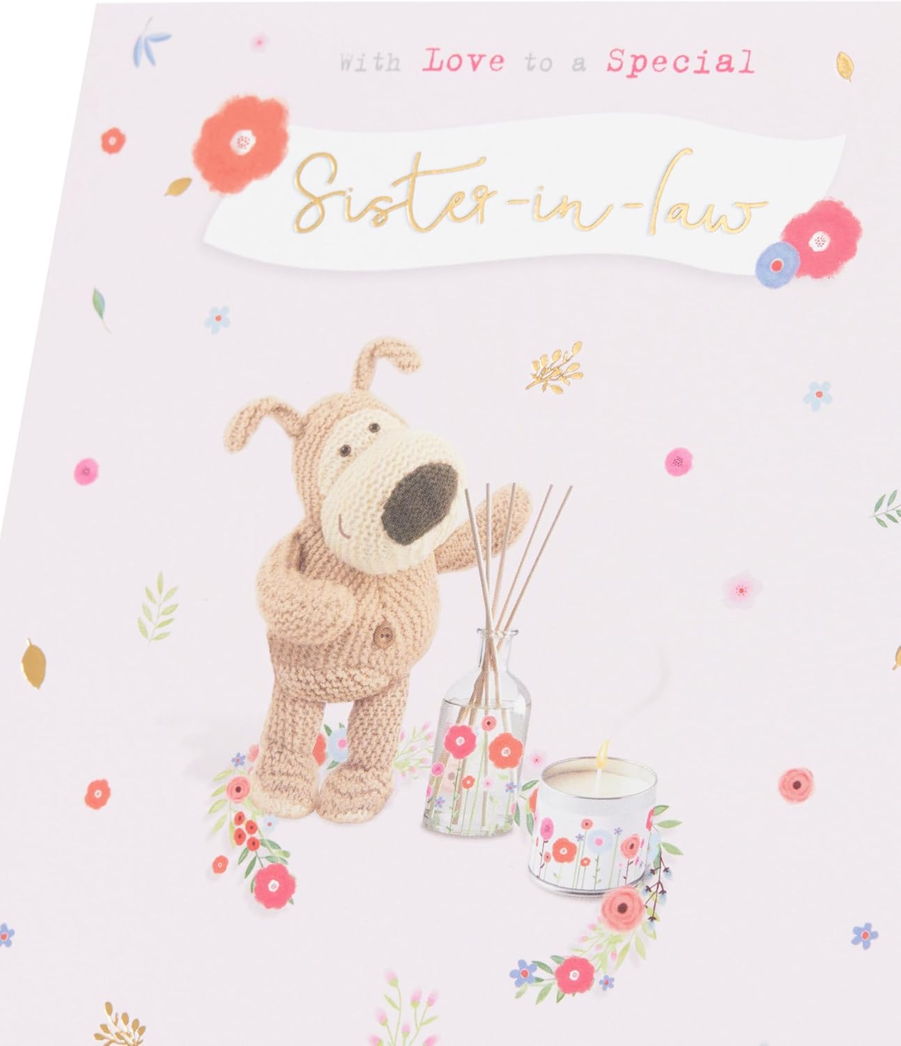 Boofle Floral Candle Design Sister-in-Law Birthday Card