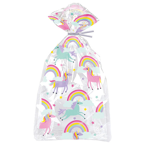 Pack of 20 Rainbow & Unicorn Cellophane Bags