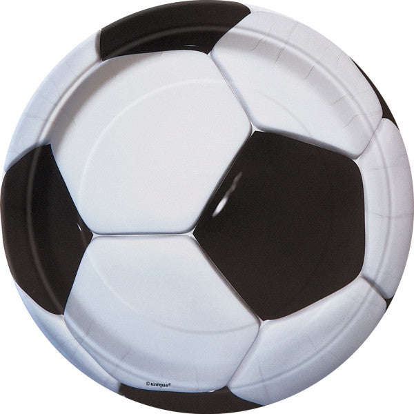 Pack of 8 3D Football Soccer Round 9" Dessert Plates