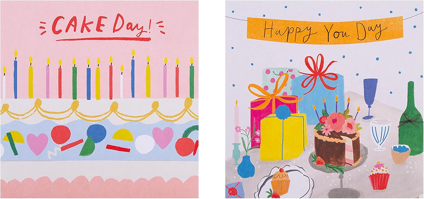 Multipack of 20 in 4 Colourful Designs Birthday Cards