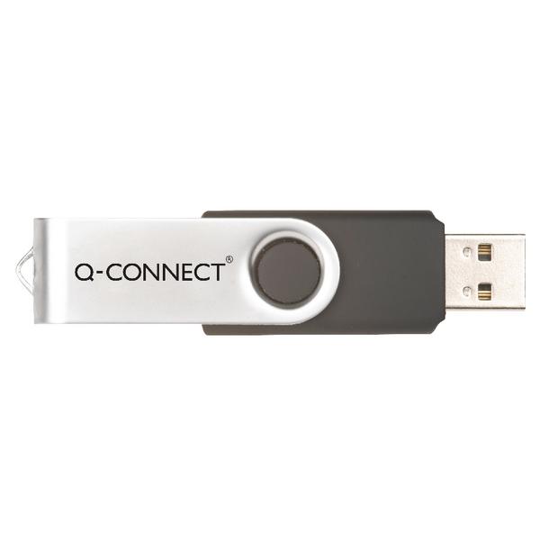 Q-Connect Silver/Black USB 2.0 Swivel 32Gb Flash Drive