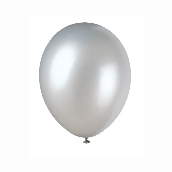 Pack of 50 Shimmering Silver 12" Latex Balloons