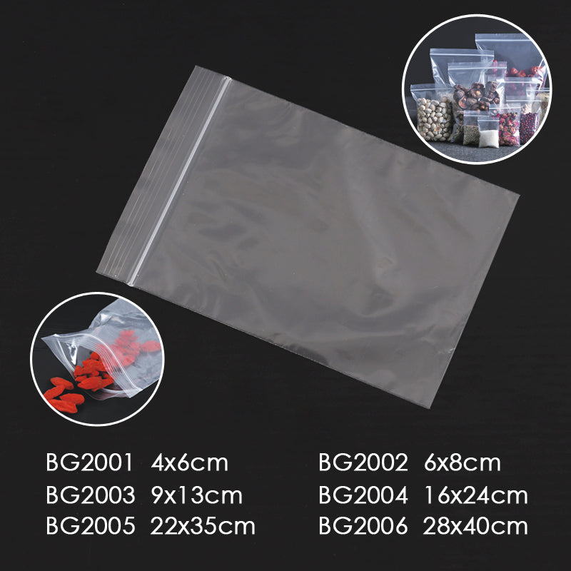 Pack of 100 Clear Grip-Sealing Bags 16 x 24cm