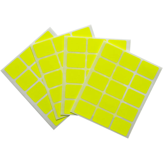 Pack of 600 Fluorescent Yellow 19x25mm Rectangular Labels - Adhesive Stickers