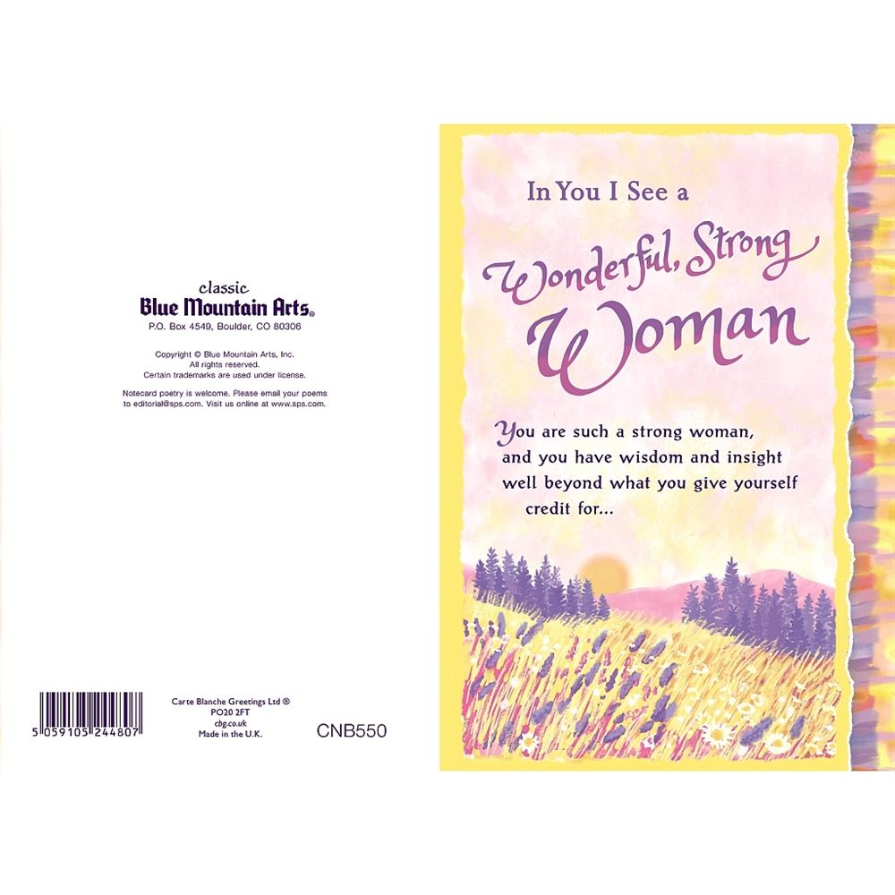 A Wonderful Strong Woman Sentimental Verses Keepsake Greeting Card