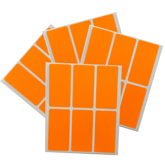 Pack of 240 Fluorescent Orange 25x50mm Rectangular Labels - Adhesive Stickers