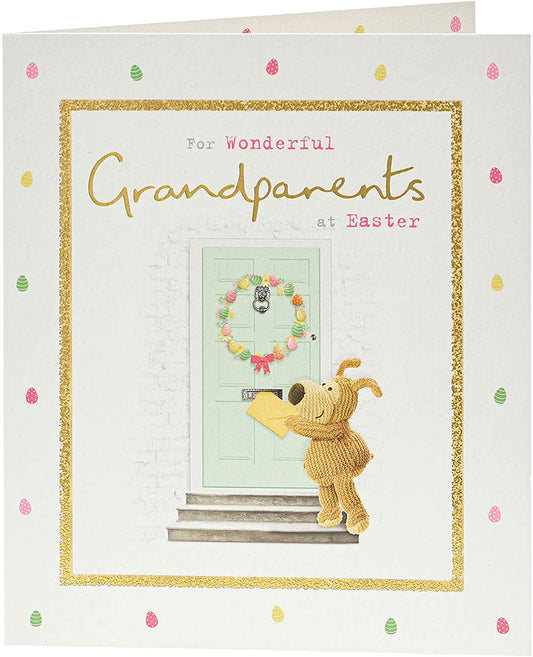 For Wonderful Grandparents Cute Boofle Easter Card