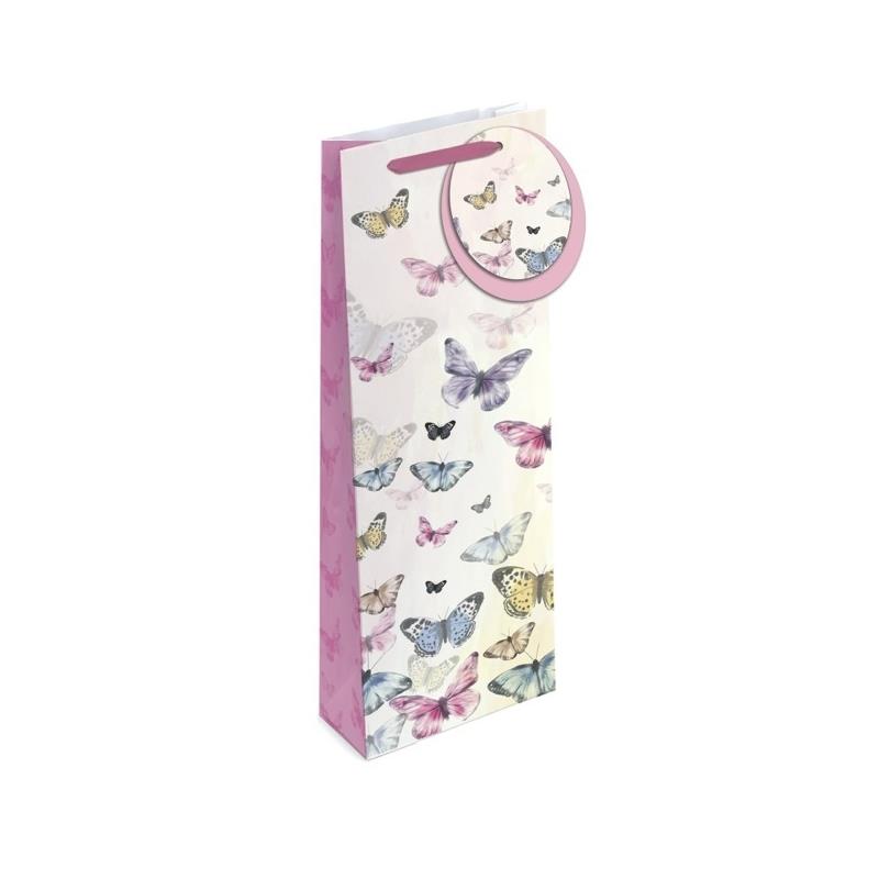 Butterflies Design Bottle Gift Bag