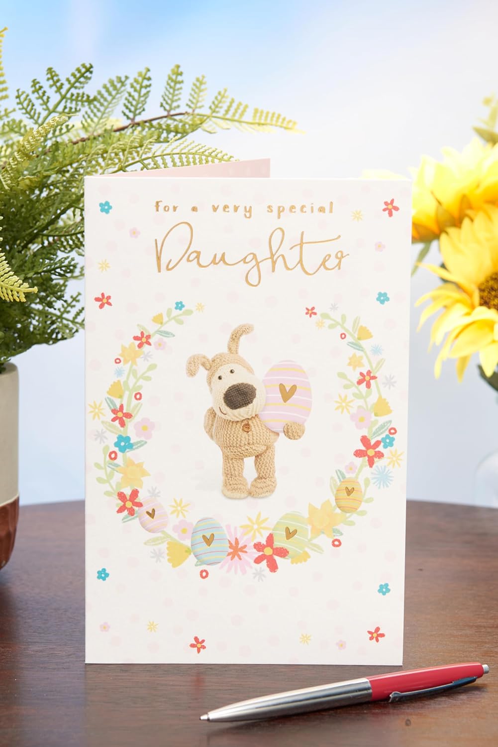 A Very Special Daughter Boofle With an Egg Easter Card