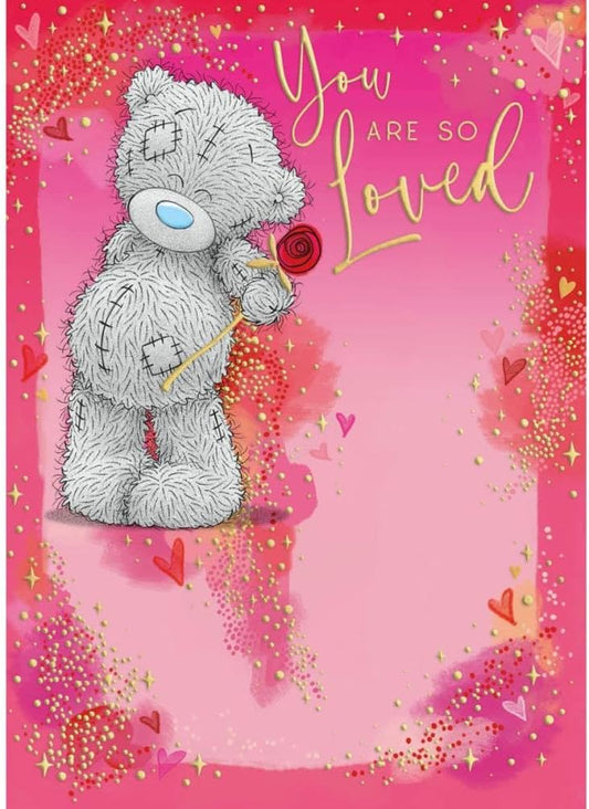 Bear Holding A Rose Open Valentine's Day Card