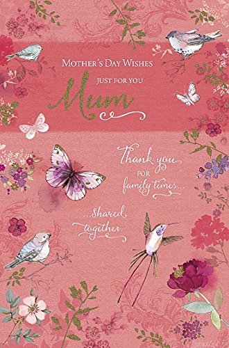 Mum Thank You Butterfly Birds Quality Mother's Day Wishes Greeting Card