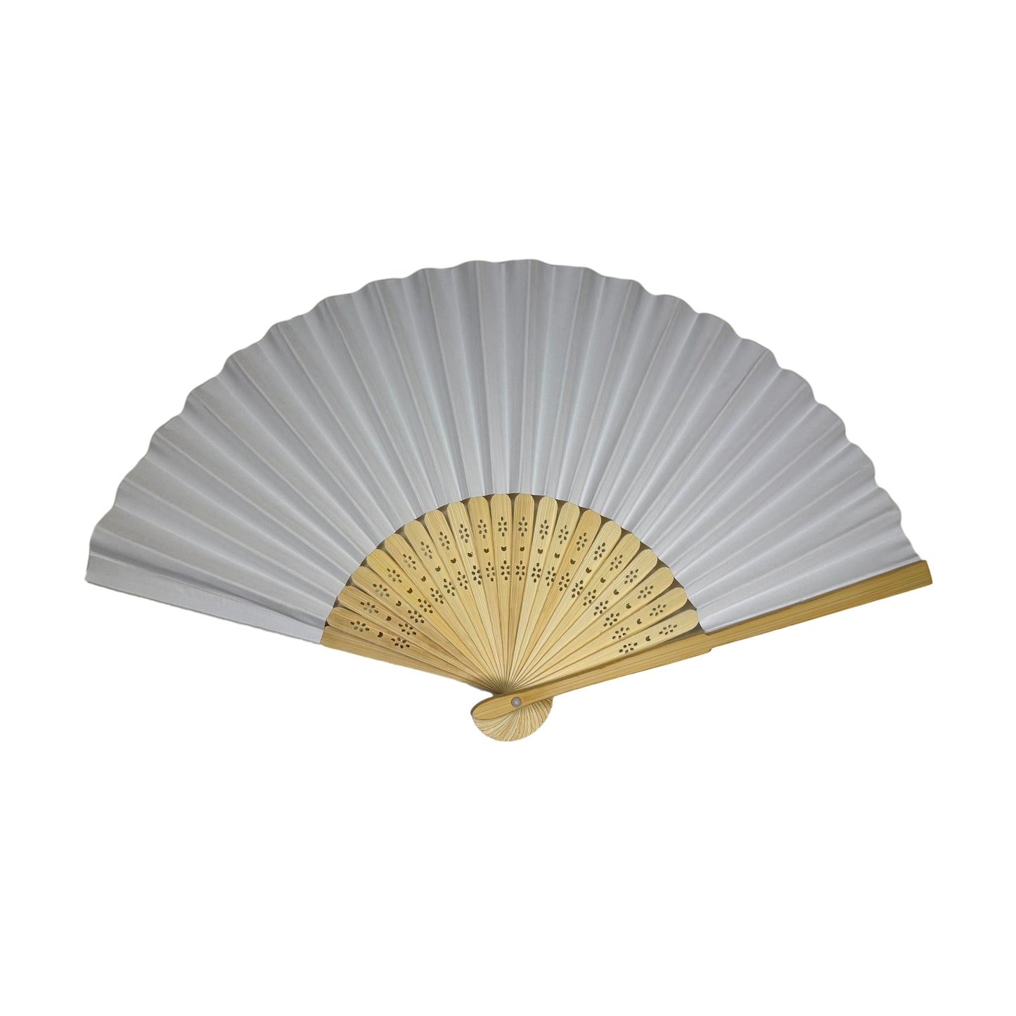 Pack of 500 White Paper Foldable Hand Held Bamboo Wooden Fans by Parev