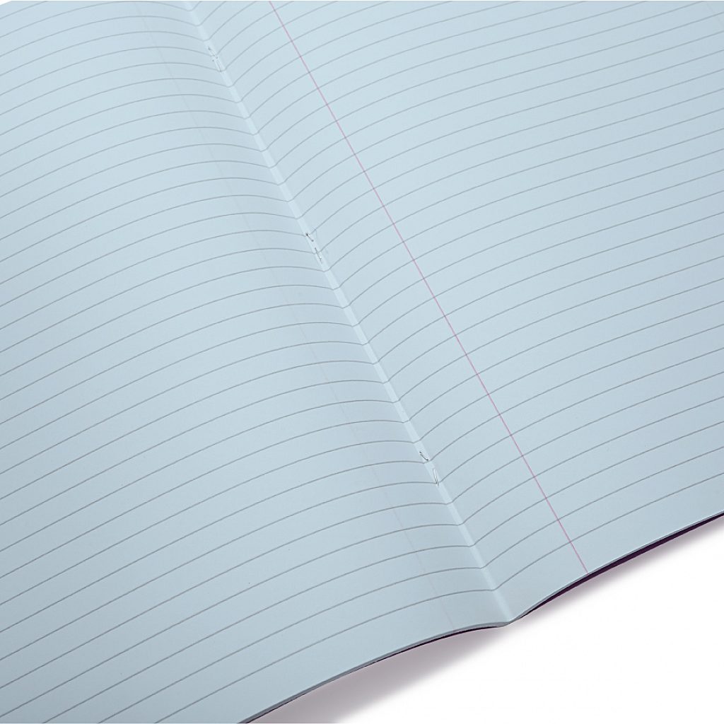 Pack of 10 Rhino A4 48 Page with Blue Tinted Paper 12mm Lined with Margin Exercise Books