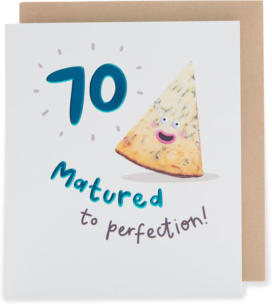 Matured to Perfection! Design 70th Birthday Card for Him/Her/Friend