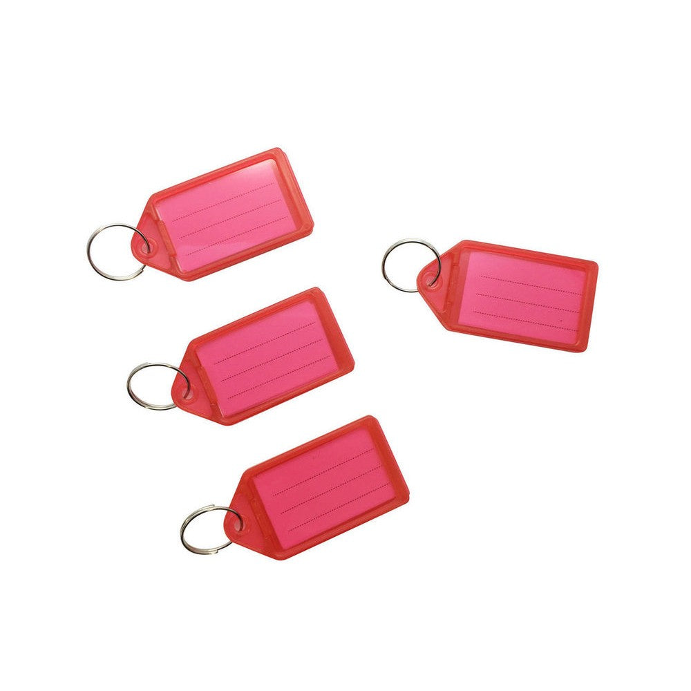 Pack of 100 Small Red Identity Tag Key Rings