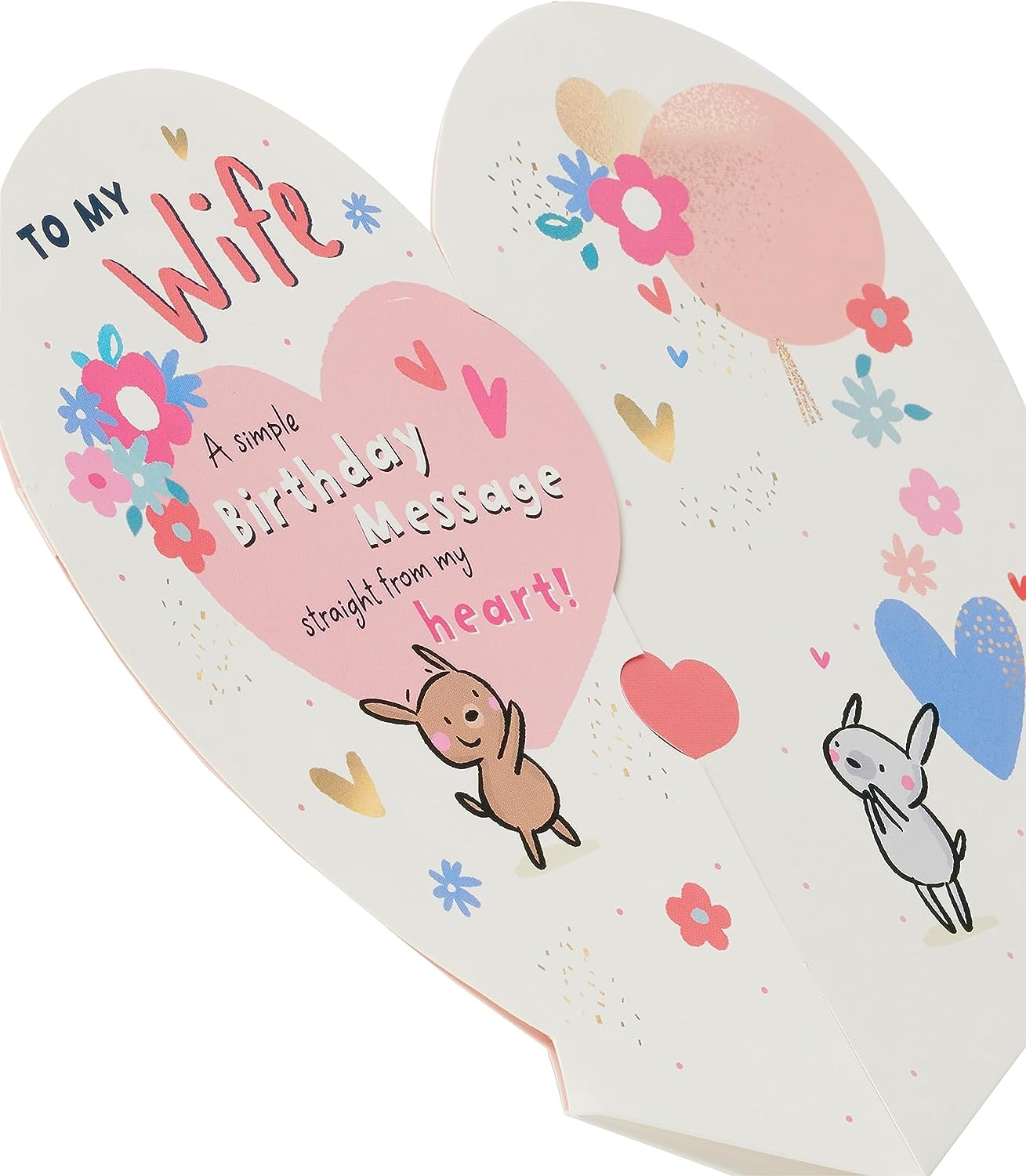 Pop Up Heart Shape Wife Birthday Card