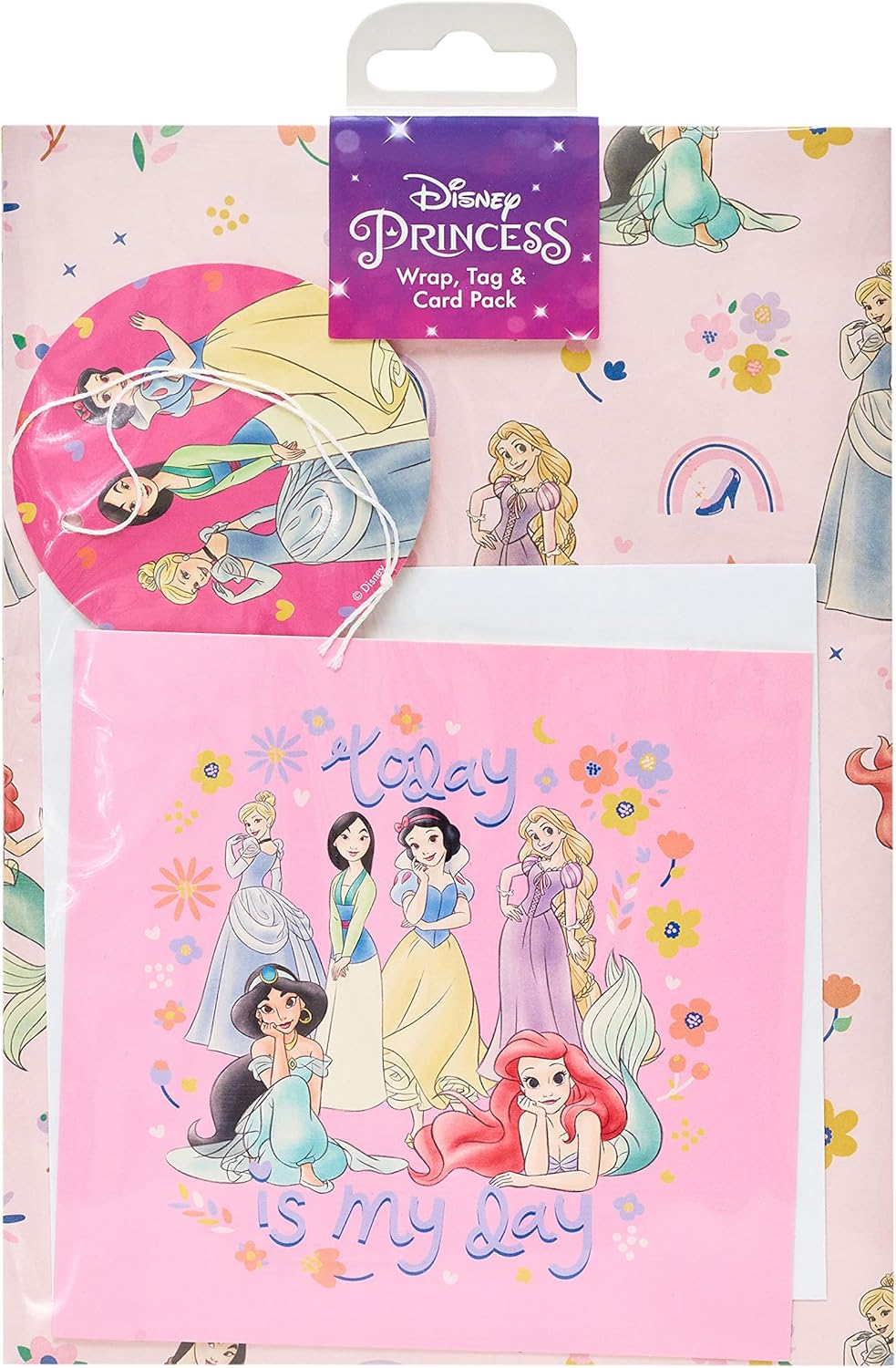 Disney Princess Wrap, Card and Tag Pack Gifting Bundle