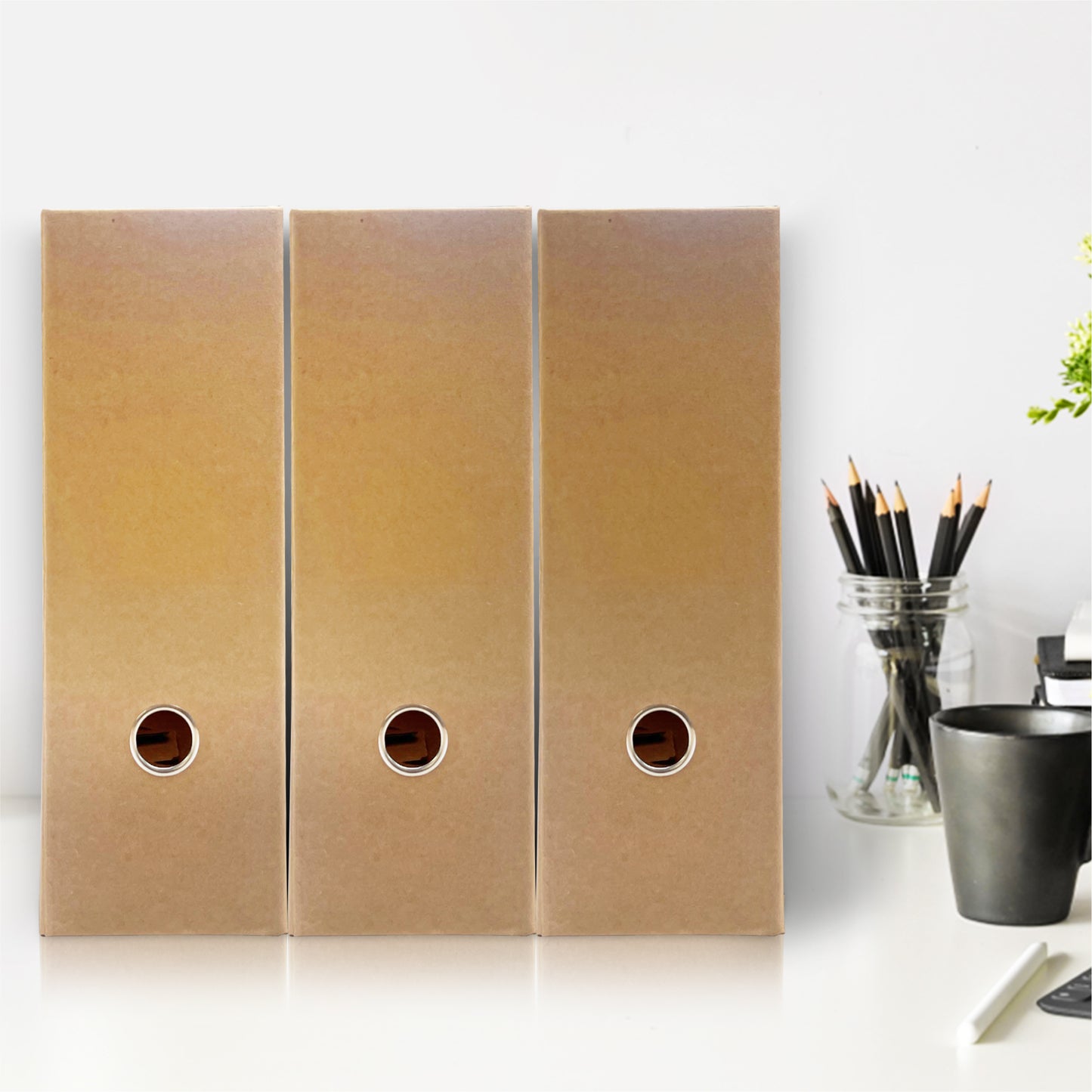 Pack of 6 Kraft Magazine Files Corrugated Cardboard Desk Organiser