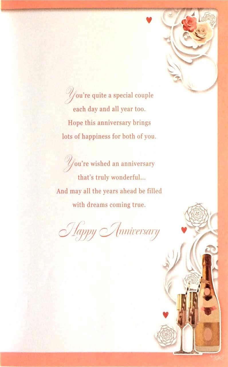 Congratulations To Grandson & Wife On Your Anniversary Open Opacity Card