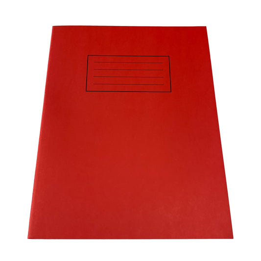 Pack of 50 Janrax 9x7" Red 80 Pages Feint and Ruled Exercise Books