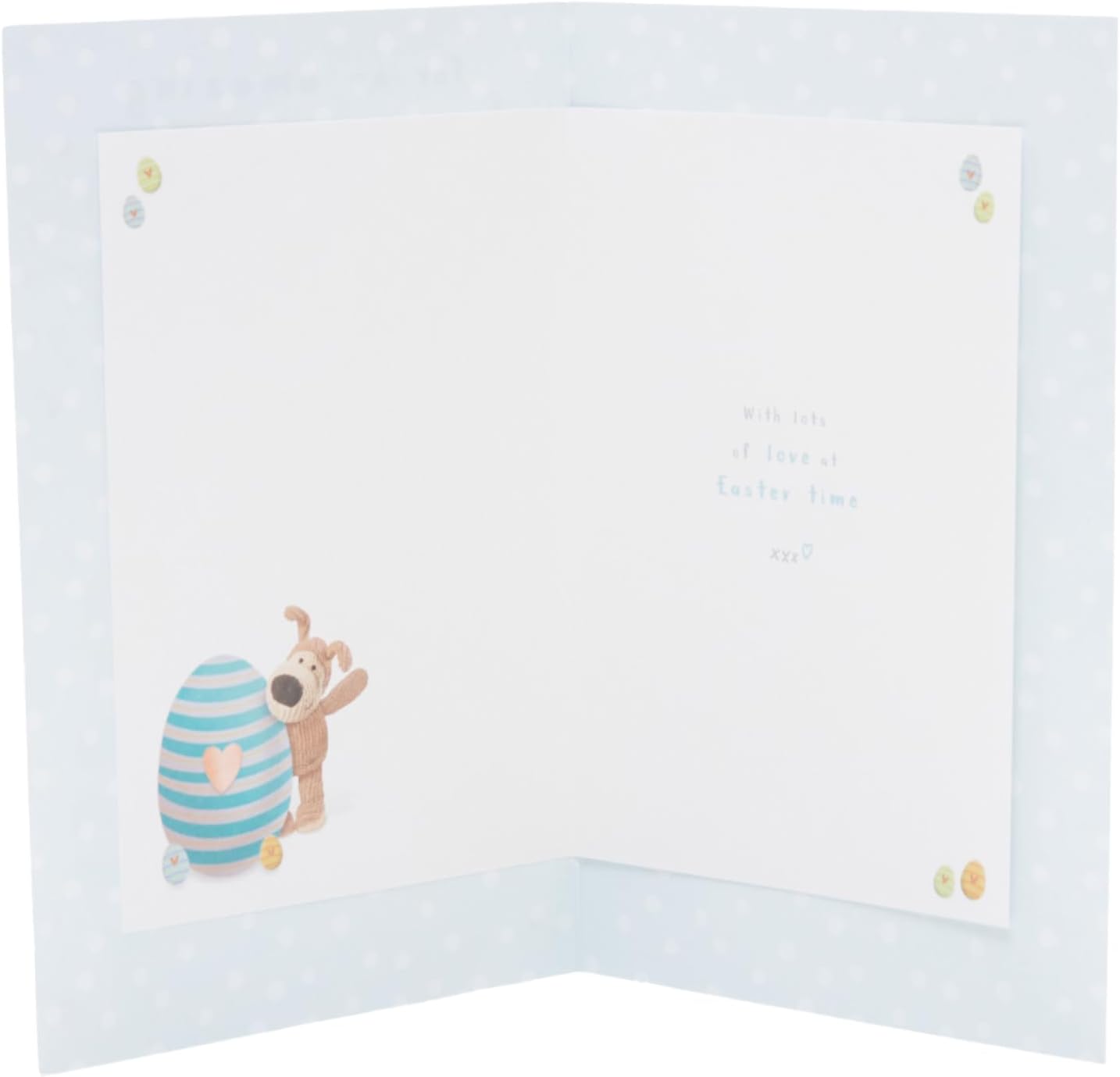 Boofle Blue Stripe Egg Design Son Easter Card