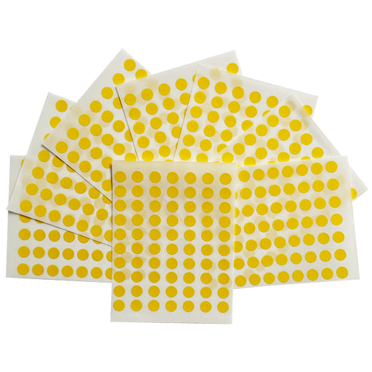 Pack of 5600 Yellow 8mm Round Labels - Stickers