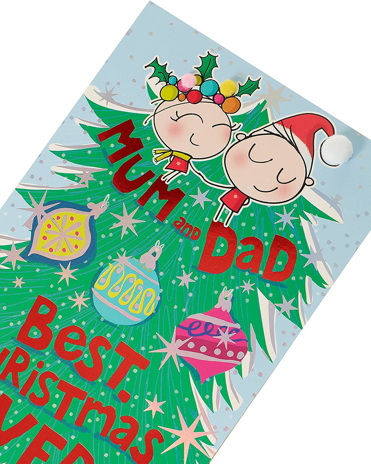 Mum and Dad Christmas Card Wig Wam Funny