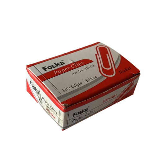 Pack of 100 Round End Paper Clips 33mm