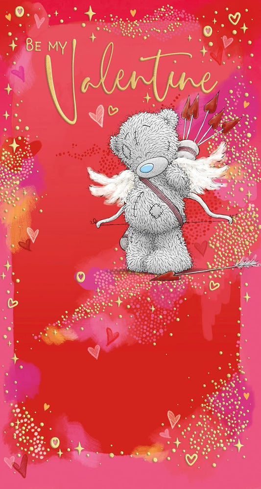 Bear In Cupid Outfit Open Valentine's Day Card