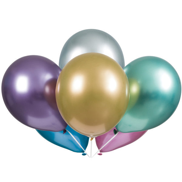 Pack of 25 Assorted Solid Color Platinum 11" Latex Balloons